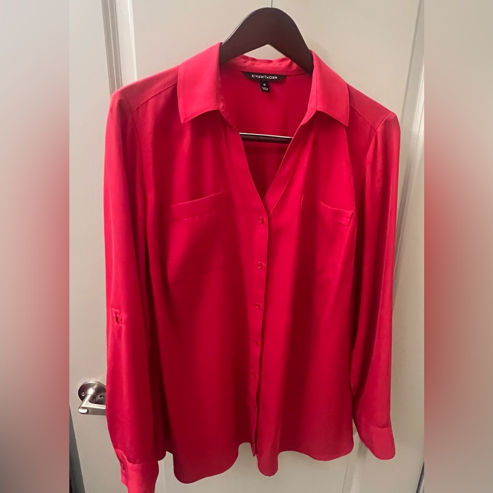 Karin Button Down Blouse - Great Red ♥️